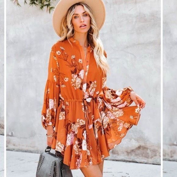 ✨Vici Floral Boho Mini Dress Amber Lancaster’s Picks✨ - Picture 4 of 7